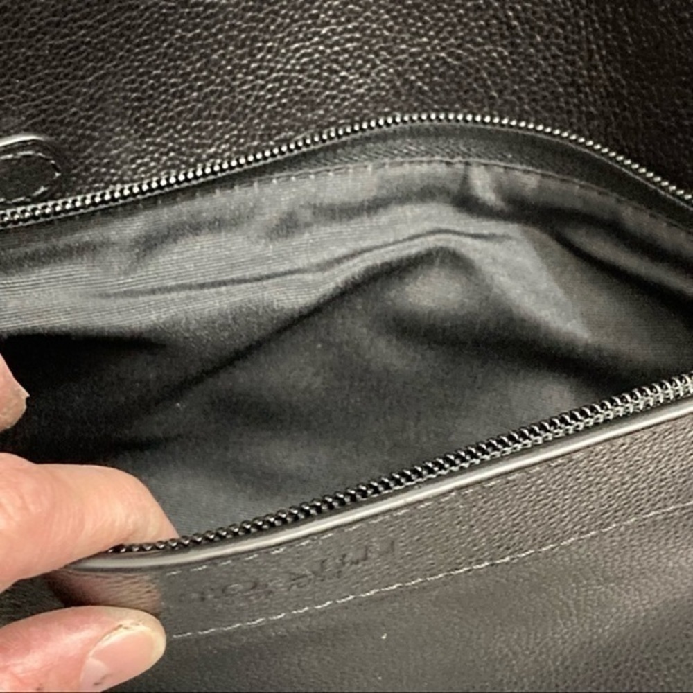 Coach black leather mens womens unisex messenger bag F54780 - Picture 8 of 10